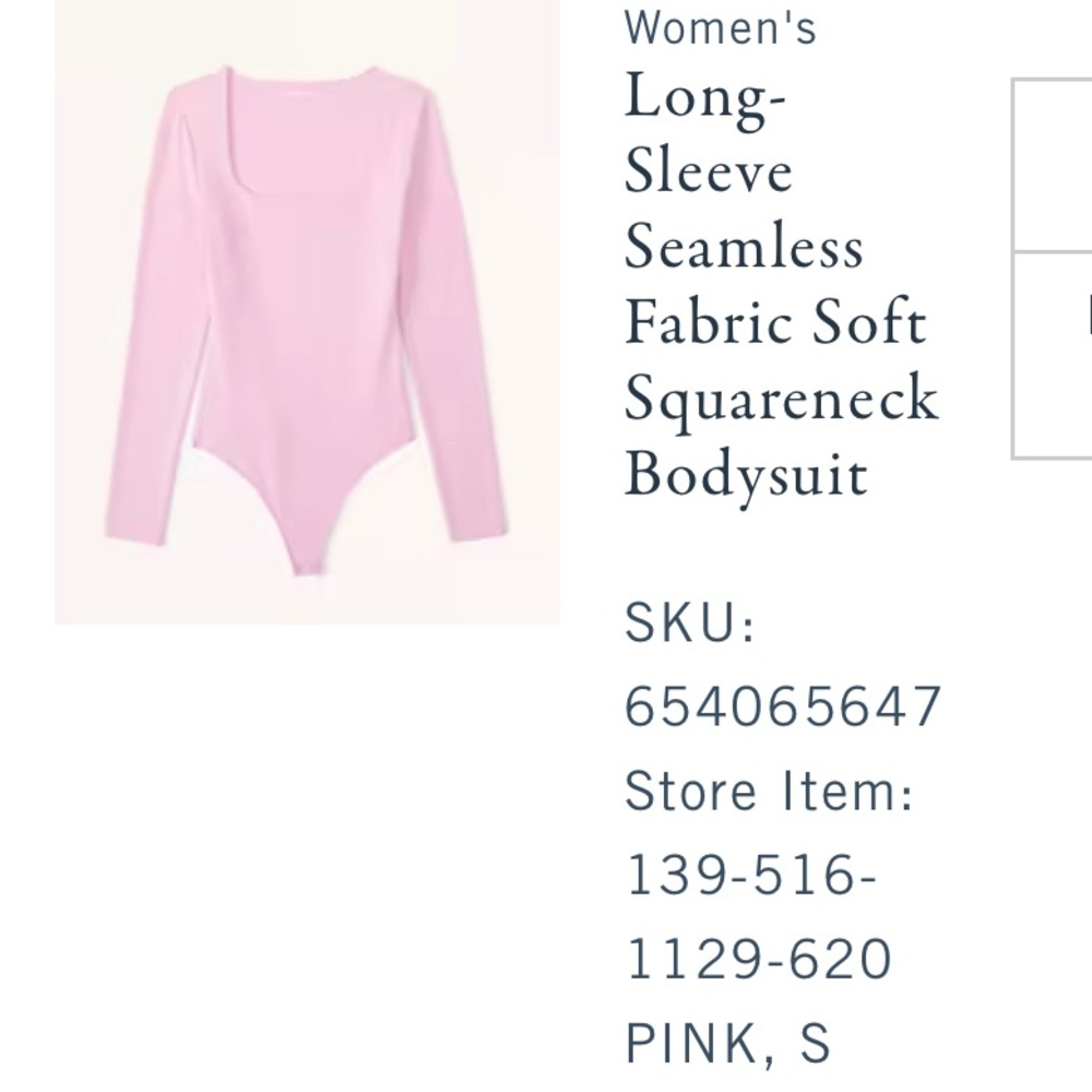 Pink Abercrombie Seamless Squareneck Bodysuit